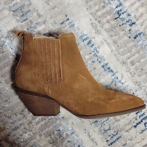 Patina Tan Suede Ankle Boots